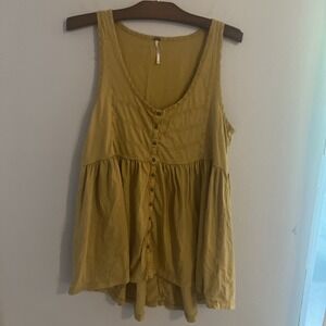 FREE PEOPLE BROOKE TUNIC Mustard Yellow Size Medium